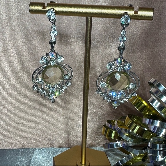 Statement Dangling Rhinestone Earrings - Picture 7 of 14